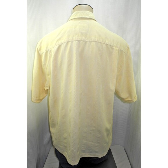 Jamaica Jaxx Island Style Yellow Silk Short Sleeve Button-Front Shirt - Men's XL - Picture 5 of 7